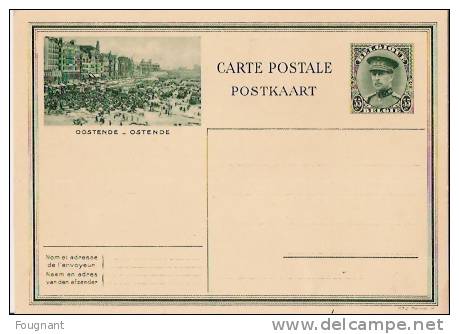 BELGIQUE:Entier Postal:OSTENDE-OOSTENDE.A Lbert 1.Képi. Non écrit. - Illustrated Postcards (1971-2014) [BK]