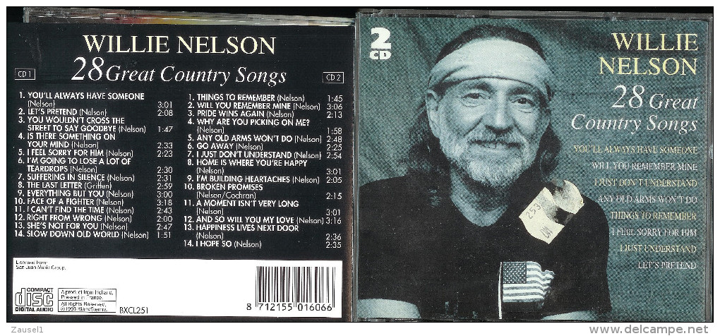 Willie Nelson - 28 Great Country Songs  - 2 Original CDs - Country & Folk