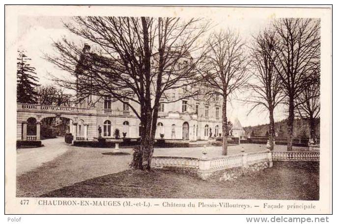 CHAUDRON EN MAUGES - Chateau Du Plessis Villoutreys   (66795) - Chateauneuf Sur Sarthe