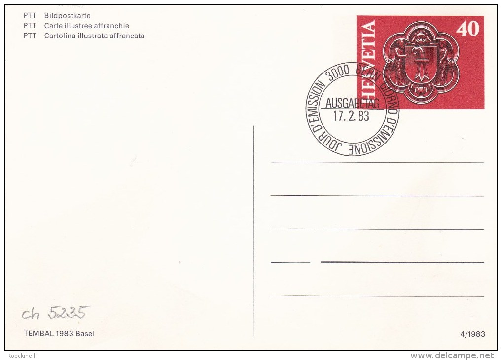 17.2.1983  -  PTT Bildpostkarte, Nicht Gelaufen  -  O  Gestempelt  -  Siehe Scan  (ch 5235) - Storia Postale