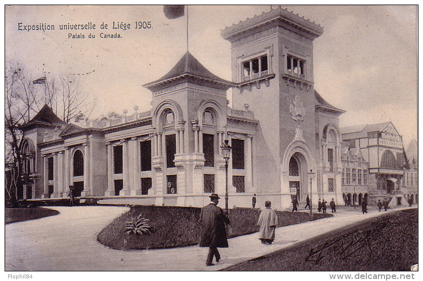 BELGIQUE - LIEGE EXPOSITION DU 12-6-1905 - CARTE DE L'E¨POSITION DE LIEGE PALAIS DU CANADA EN 1905. - 1893-1907 Armoiries