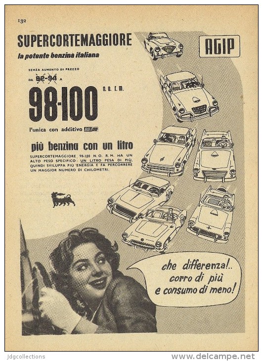 # AGIP FUEL 1950s Car Petrol Italy Advert Pub Pubblicità Reklame Essence Benzina Benzin Gasoline - Altri & Non Classificati