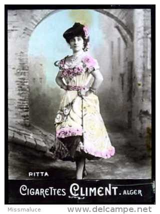 CHROMO CIGARETTE CIGARETTES ARTISTE RITTA CLIMENT ALGER ALGÉRIE - Climent