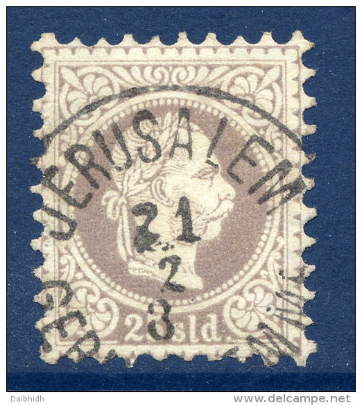 AUSTRIA PO In The LEVANT 1875 Franz Joseph Fine Print 25 Soldi Used With Certificate. . Michel 6 II - Oriente Austriaco