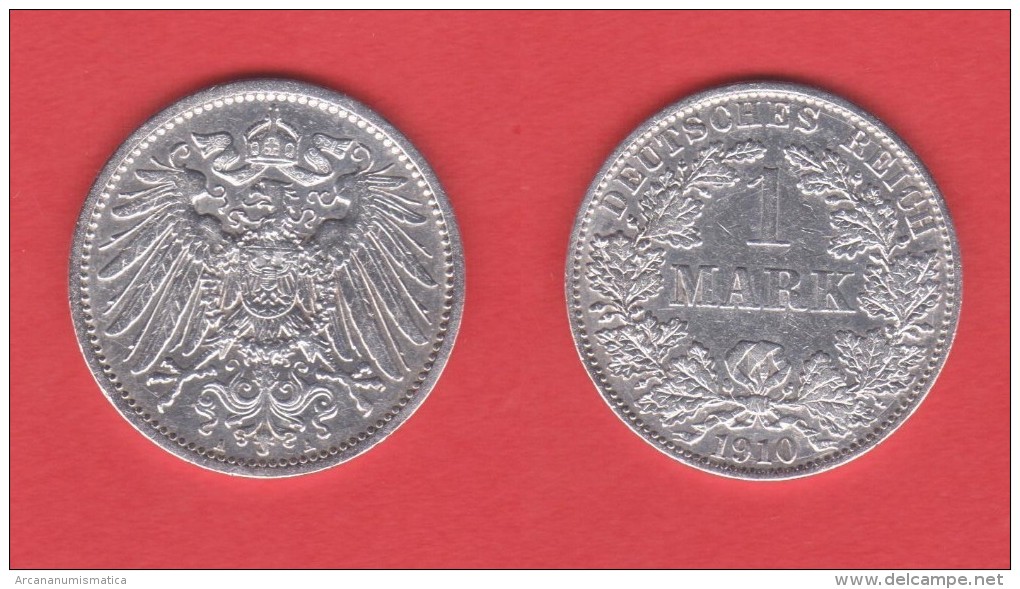 ALEMANIA  / GERMANY (IMPERIO)  1 MARCO  PLATA /SILVER   1.910 A  KM#14  MBC/VF    DL-10.912 - 1 Mark