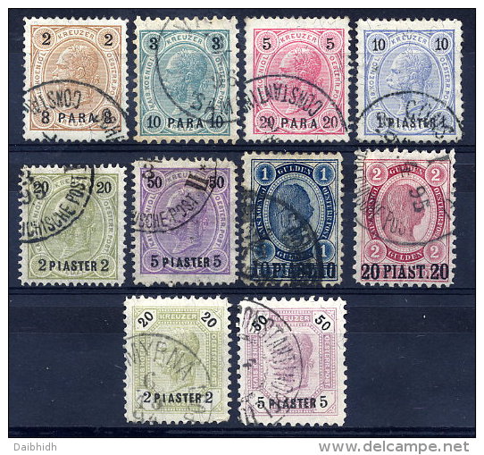 AUSTRIA PO In The LEVANT 1890-92 Surcharge Issues Used.  Michel 20-29 - Eastern Austria