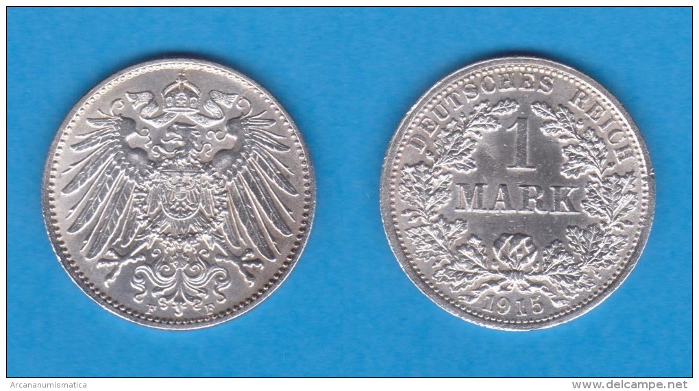ALEMANIA  / GERMANY (IMPERIO)  1 MARCO  PLATA /SILVER   1.915 F  KM#14  SC-/UNC-    DL-10.914 - 1 Mark