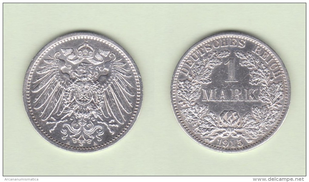 ALEMANIA  / GERMANY (IMPERIO)  1 MARCO  PLATA /SILVER   1.915 A  KM#14  MBC/VF    DL-10.915 - 1 Mark