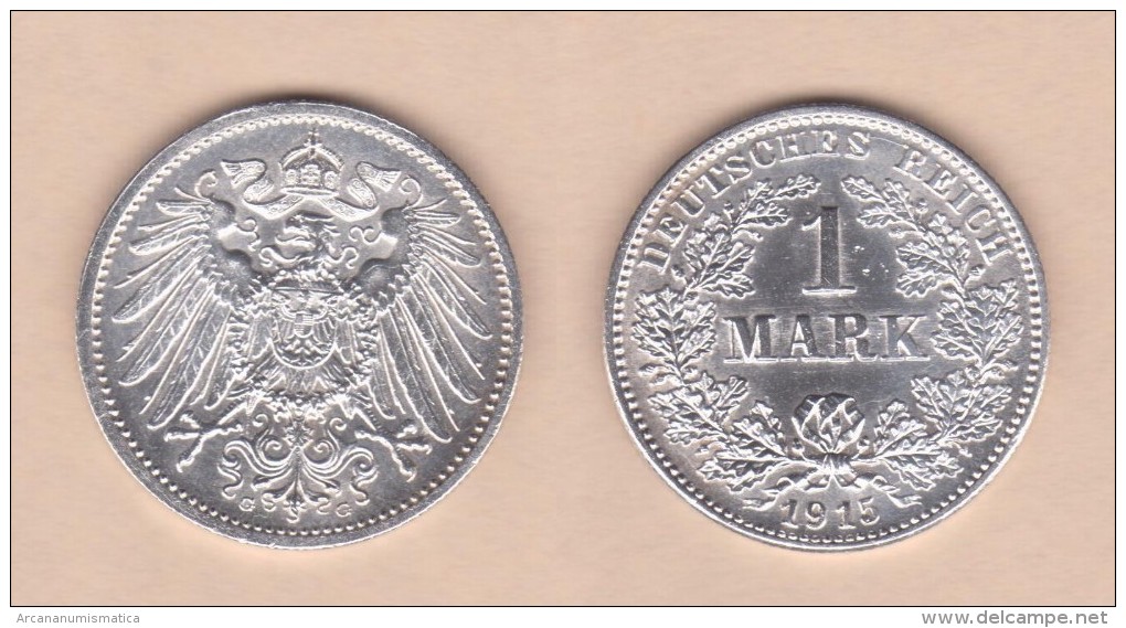 ALEMANIA  / GERMANY (IMPERIO)  1 MARCO  PLATA /SILVER   1.915 G  KM#14  EBC/XF    DL-10.916 - 1 Mark