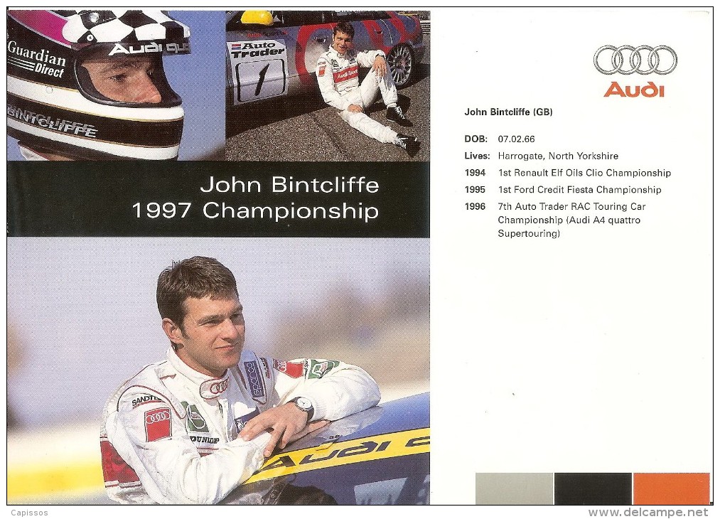 BTCC 1997  2 Plaquettes Audi Sport Franck Biela-John Bintcliffe  Très Bon Etat - Car Racing - F1