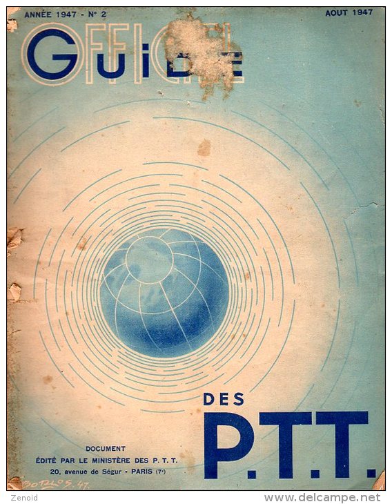 Guide Officiel Des P.T.T N°2 - Aouit 1947 - 1900 - 1949