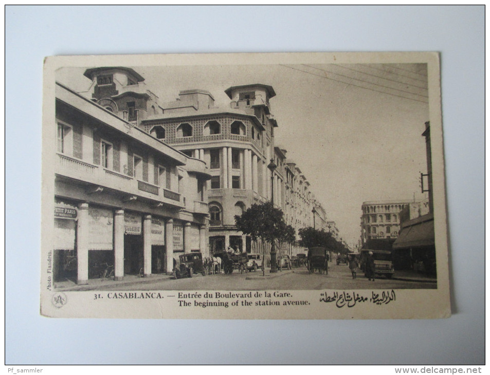 AK / Bildpostkarte 31. Casablanca - Entree Du Boulevard De La Gare. The Beginning Of The Station Avenue. Photo Flandrin - Casablanca