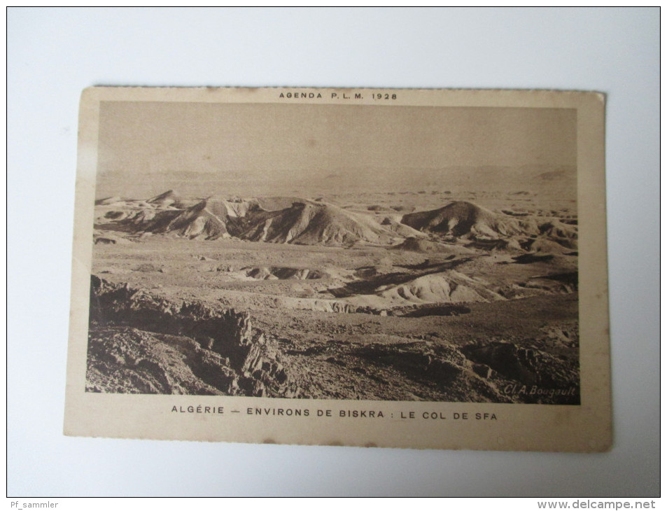 AK / Bildpostkarte Algerie - Environs De Biskra : Le Col De SFA. Agenda P.L.M. 1928. J. Barreau, Paris - Biskra