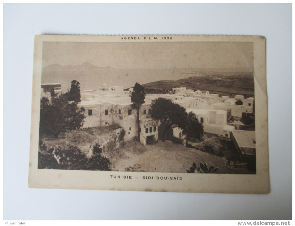 AK / Bildpostkarte Tunisie - Sidi Bou Said. Agenda P.L.M. 1928. J. Barreau, Paris - Tunesien