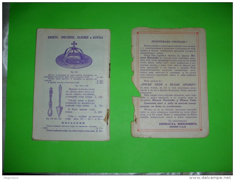 Religion,christianity,priest Book Pocket Calendar,orhodox Church Catalogue,crosses,flags,close,candles,vintage,Serbia - Petit Format : 1921-40