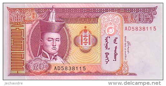 MONGOLIE   20 Tugrik   Emission De 2007   Pick 63 D           ***** BILLET  NEUF ***** - Mongolie