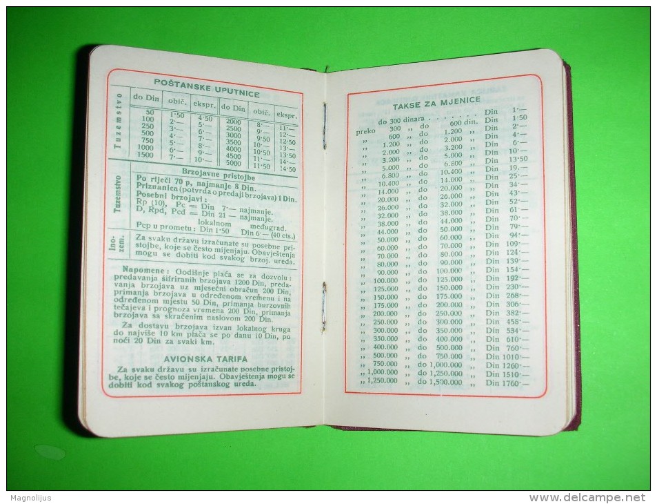 R!,calendar,note Book,Novi Sad,Misic Brothers,traffic Signs,post Prices,religion Dates,measure Tables,handy Info,Serbia - Small : 1921-40