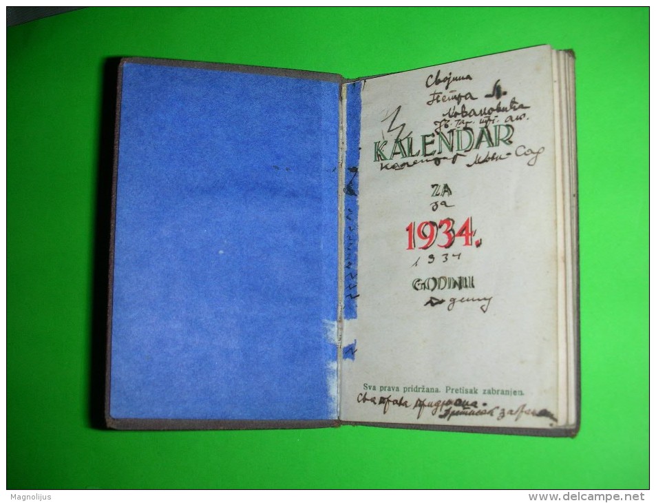 R!,calendar,note Book,first Aid Instruction,postal Prices,religion Dates,measure Tables,handy Info,Yugoslavia Kingdom - Klein Formaat: 1921-40