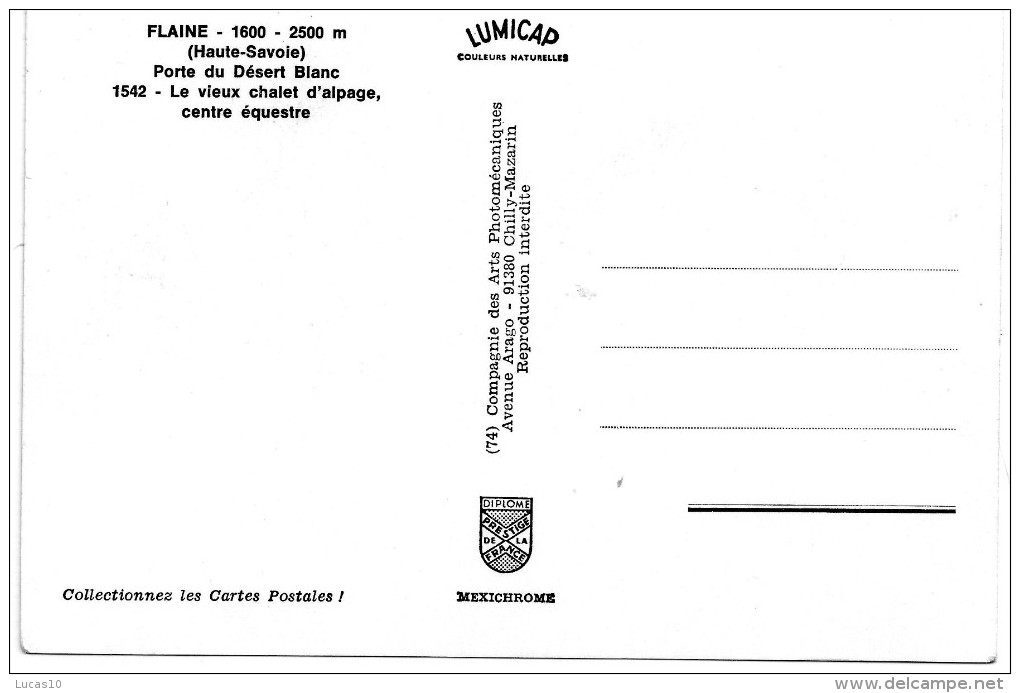 (D)  74  Flaine  Porte Du Desert Blanc  Le Vieux Chalet D'alpage  Centre Equestre - Autres & Non Classés