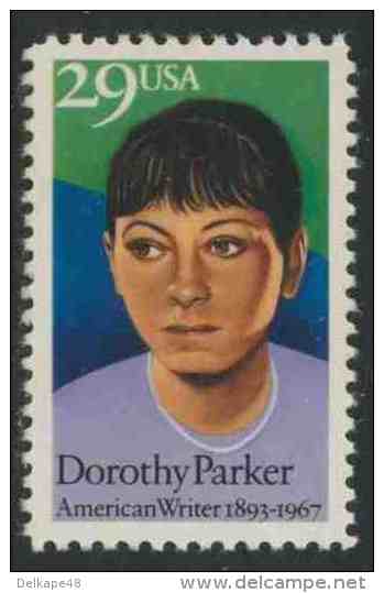 USA 1992 Mi 2312  Sc 2698 ** Dorothy Parker (1893-1967) Short Story Writer, Poet, Critic /  Schriftstellerin - Schrijvers