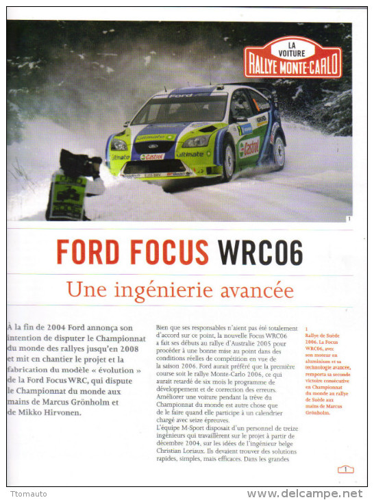 Fascicule - Rallye Monte Carlo  -  No 22 -  Ford Focus WRC 2006  -  Pilote  Marcus Gronholm - Auto/Moto