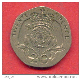 F3862 / - 20 Pence - 1987 - Great Britain Grande-Bretagne Grossbritannien - Coins Munzen Monnaies Monete - 20 Pence