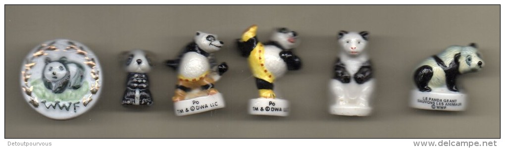 Lot 6 Fèves Brillantes - OURS PANDA - Animals