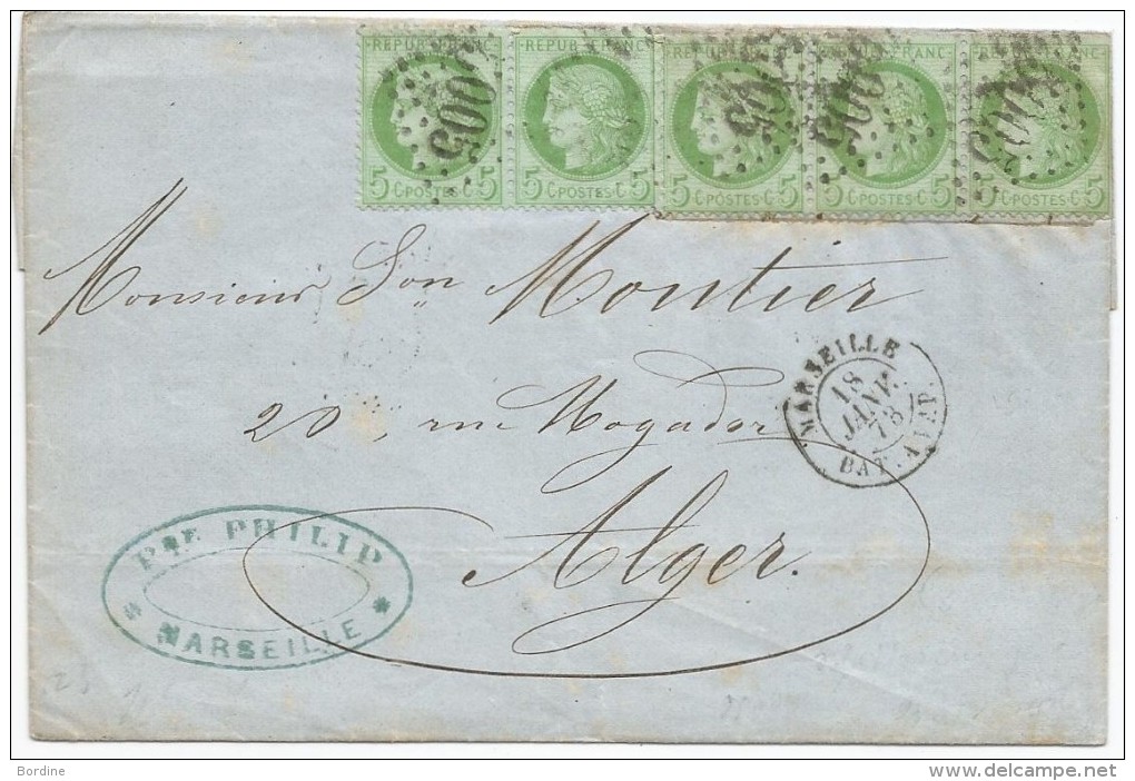 - Lettre - BOUCHES DU RHONE - MARSEILLE - BAT. A VAPEUR - RARE FRAUDE à Voir - 1873 - - 1871-1875 Ceres