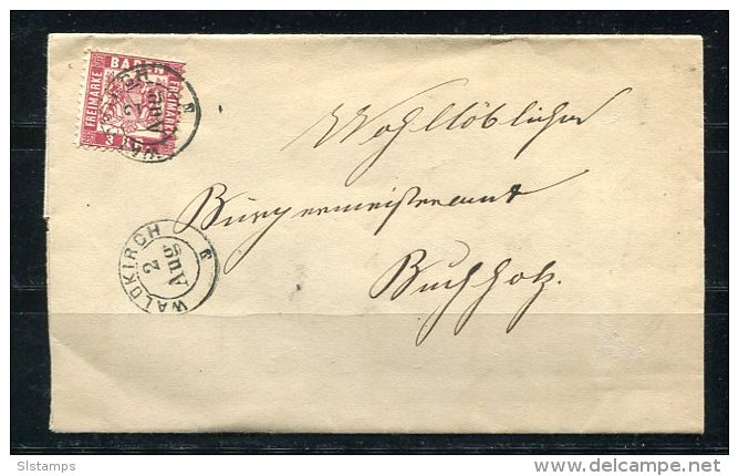 Germany 1869 Nice Baden  Letter Wrapper Waldkirch To Bungholz - Other & Unclassified