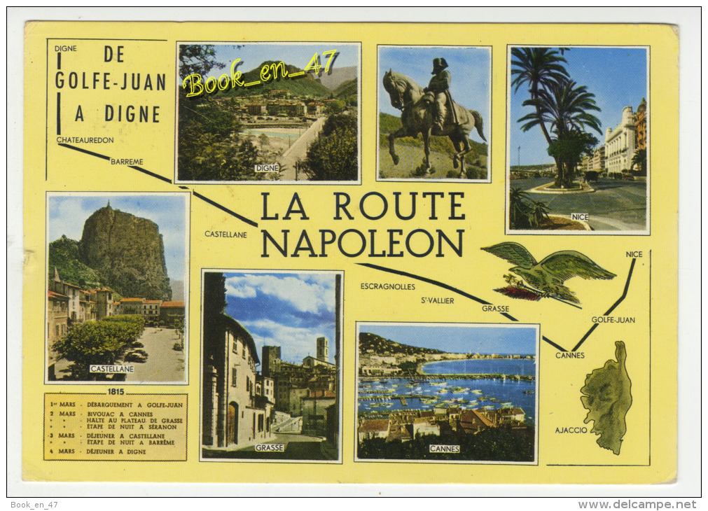 {34703} De Golfe Juan à Digne , La Route Napoléon ,  Carte Et Illustrations Et Multivues - Cartes Géographiques