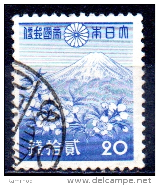 JAPAN 1937  Mt. Fuji And Cherry Blossom - 20s. - Blue   FU - Usados