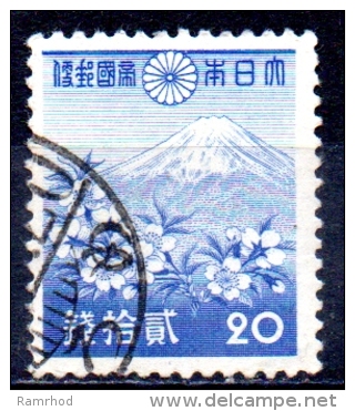 JAPAN 1937  Mt. Fuji And Cherry Blossom - 20s. - Blue   FU - Oblitérés