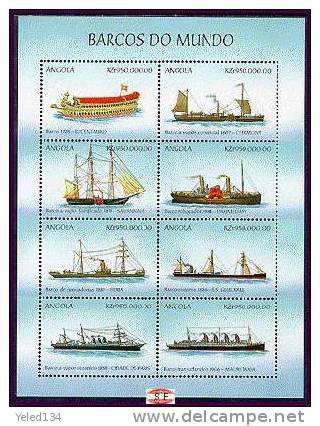 ANGOLA   1089  MINT NEVER HINGED MINI SHEET OF SHIPS  # M - 026-2   ( - Bateaux