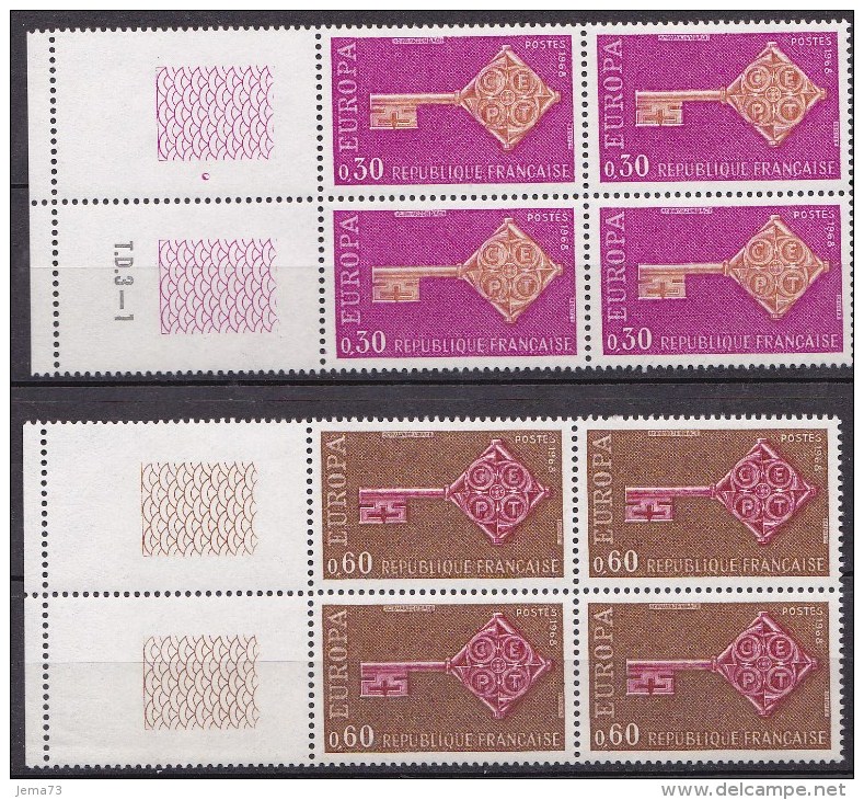 N° 1556 Et 1557 : Europa 1968: Bloc De 4 Timbres - Nuovi