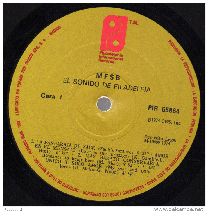 * LP *  MFSB - EL SONIDO DE FILADELFIA (Spain 1974) - Soul - R&B