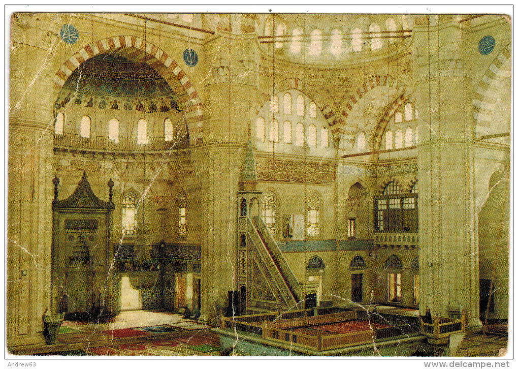 Cartolina - Interno Moschea Selimiye - Edirne - Istanbul - Turchia - Viaggiata Per Ravenna - Islam