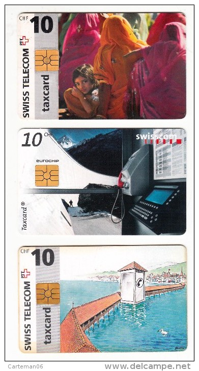 3 Télécartes - Suisse - Kulturen - Staumauer Luzzone - Pont De La Chapelle - 1997 Et 1998 - Switzerland