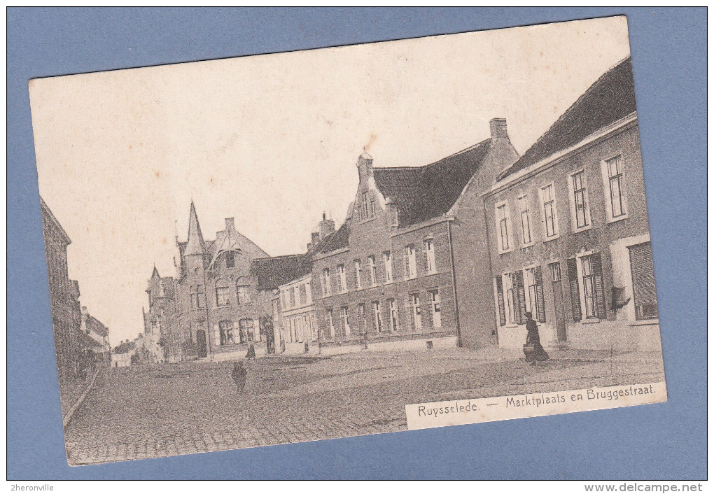 CPA - RUYSSELEDE / RUISELEDE - Marktplaats En Bruggestraat - 1918 - Ruiselede