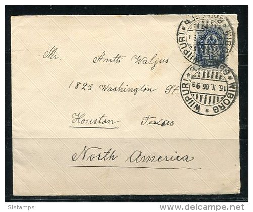Russia/Finland 1906 Cover Wiborg To Houston USA Single Usage - Covers & Documents