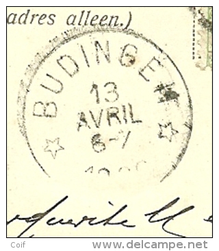 56 Op Kaart Met Als Aankomst Sterstempel (Relais) * BUDINGEN * - Postmarks With Stars