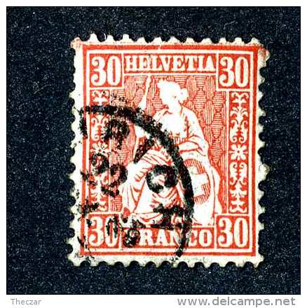 2980 Switzerland 1862  Michel #25  Used Fault  Scott #46  ~Offers Always Welcome!~ - Oblitérés