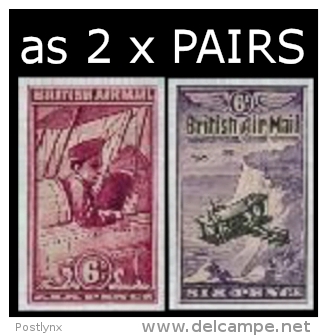 GREAT BRITAIN Air Mail Aeroplane   ESSAY PAIRS:2 (4 Stamps)   [essai,Probedruck,ensayo, Saggio,proef] - Proeven & Herdruk