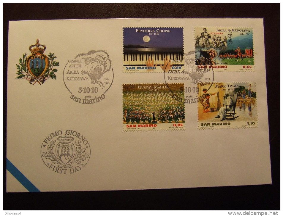 SAN MARINO 2010 ARTISTI USATO FDC - Oblitérés