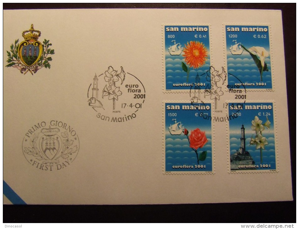 SAN MARINO 2001 EUROFLORA USATO FDC - Gebraucht