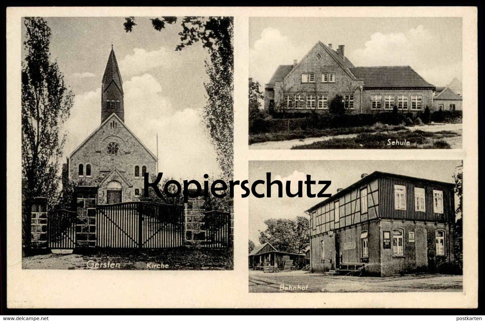 ALTE POSTKARTE GERSTEN BAHNHOF SCHULE KIRCHE ROLINCK BIER Station Gare Bei Lengerich Kreis Lingen Emsland Ansichtskarte - Andere & Zonder Classificatie