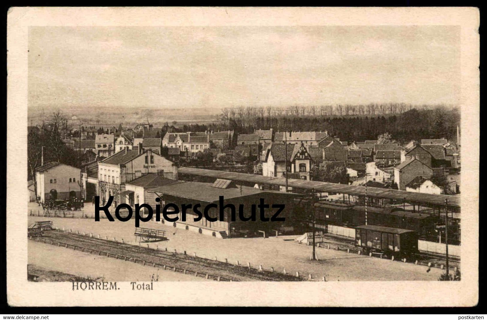 ALTE POSTKARTE KERPEN HORREM TOTAL BAHNHOF WAGGONS Zug Waggon Train Station Gare Ansichtskarte - Kerpen