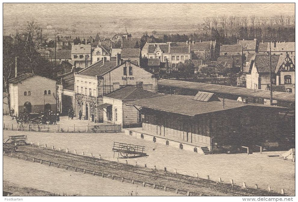 ALTE POSTKARTE KERPEN HORREM TOTAL BAHNHOF WAGGONS Zug Waggon Train Station Gare Ansichtskarte - Kerpen