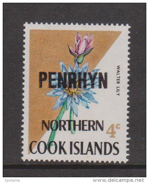 Penrhyn Island 1973 Definitive Overprints 4c Walter Lily Variety MNH - Penrhyn