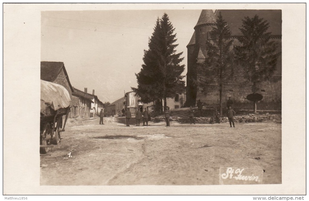 CP Photo 1916 Argonne SAINT-JUVIN (près Grandpré) - Soldats Allemands Devant L´église (A62, Ww1, Wk1) - Other & Unclassified