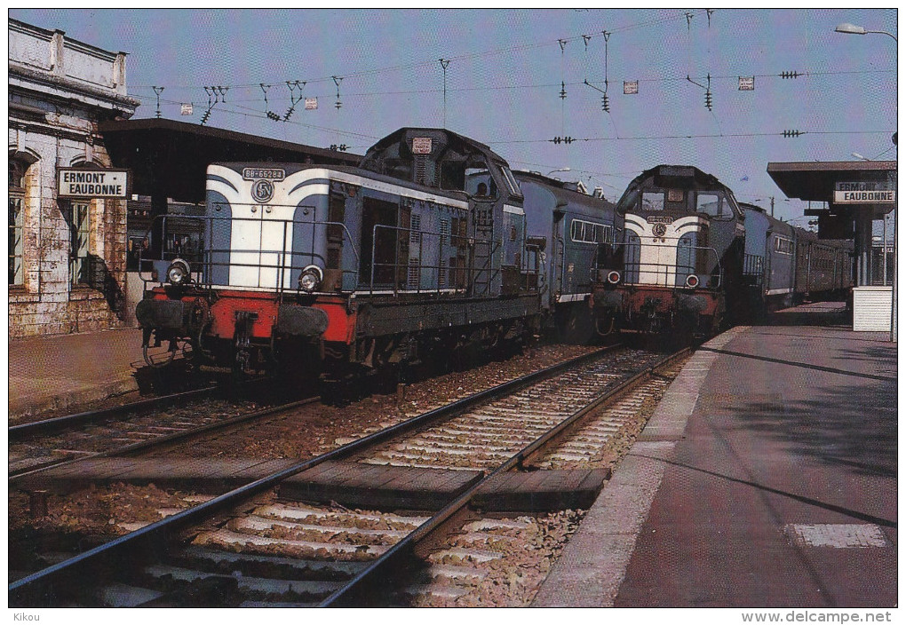 ERMONT  EAUBONNE  - Train Omnibus Pour Argenteuil, Locomotives BB66288 Et BB 66284 ( 15 Avril 1982) - Ermont-Eaubonne